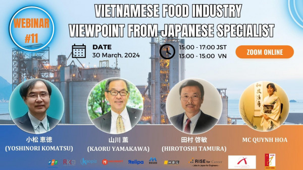 WEBINAR: Góc nhìn của các chuyên gia Nhật Bản về ngành công nghiệp thực phẩm Việt Nam