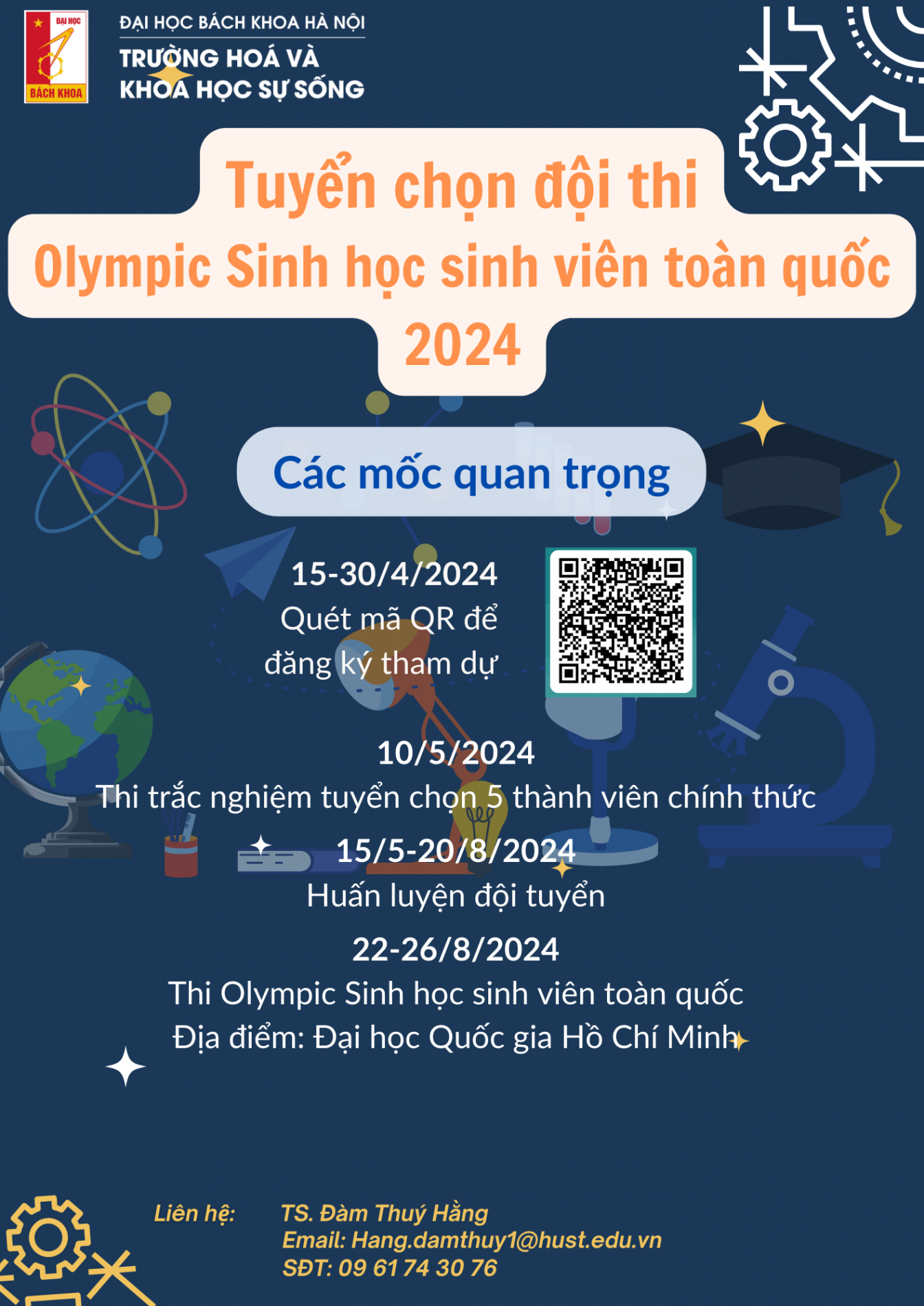 Thông Báo Tuyển Chọn Đội Thi Olympic Sinh Học Sinh Viên Toàn Quốc 2024