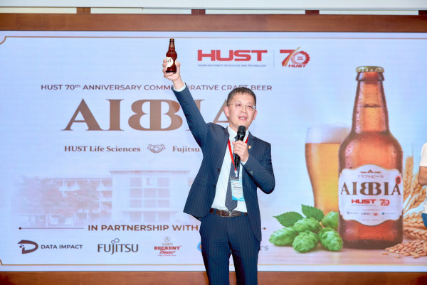 Bia AI – sản phẩm từ sự kết hợp giữa trí tuệ nhân tạo và tri thức HUST ra mắt tại Gala Dinner QMFS 2026