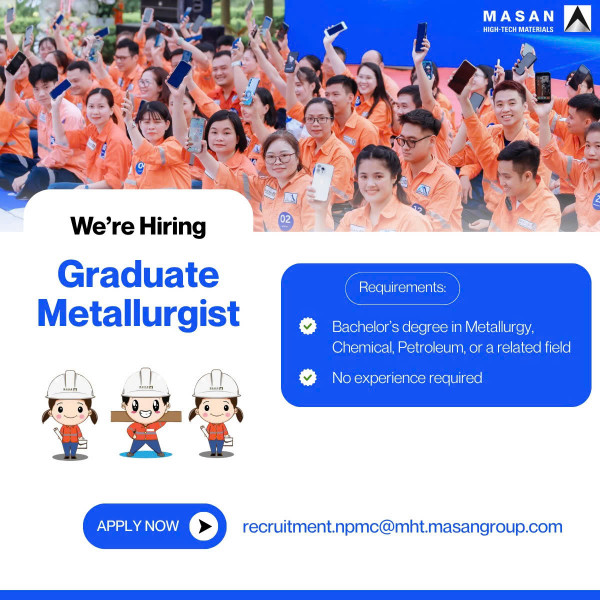 Công ty TNHH Khai thác chế biến khoáng sản Núi Pháo tuyển dụng kỹ sư tuyển khoáng tập sự – cơ hội cho sinh viên mới tốt nghiệp