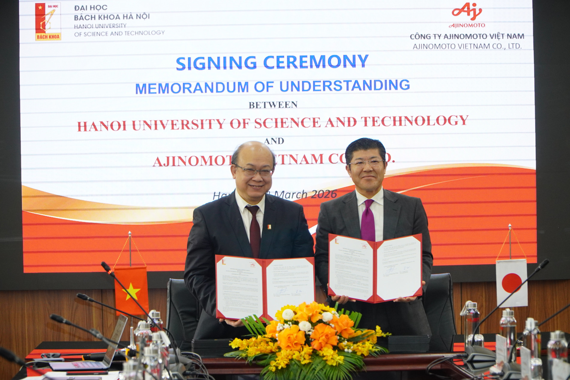 Hanoi University of Science and Technology signs MOU with Ajinomoto Vietnam Co., LTD. on research cooperation and human resource development